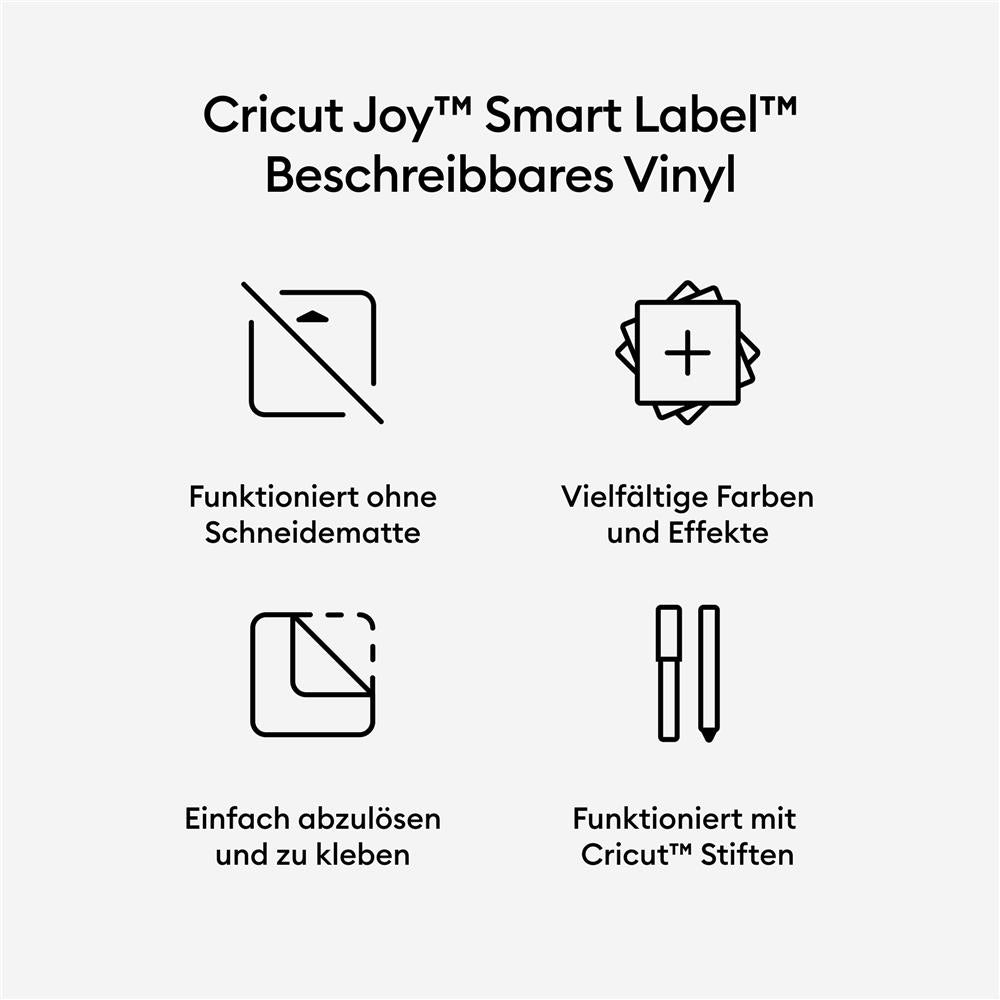 Cricut Joy Smart Label beschreibbares Vinyl in Permanent Silber Holographisch 4 Bögen je 14x33cm