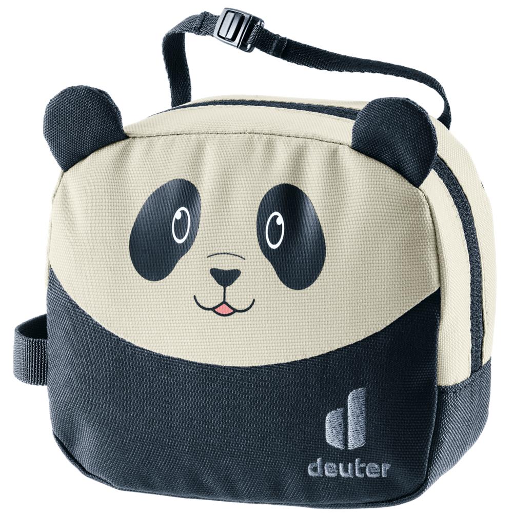 deuter Wash Bag Kids, Kulturbeutel, black-bone (schwarz), 1L, Waschtasche mit Panda-Motiv