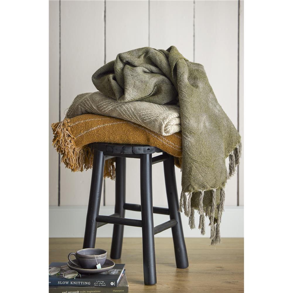 Bloomingville Bilbo Hocker, Schwarz, aus Bambus, skandinavischer Look