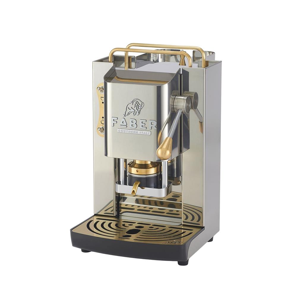 Faber Pro Deluxe Inox Glossy Messing ESE Pad Kaffeemaschine 44 mm