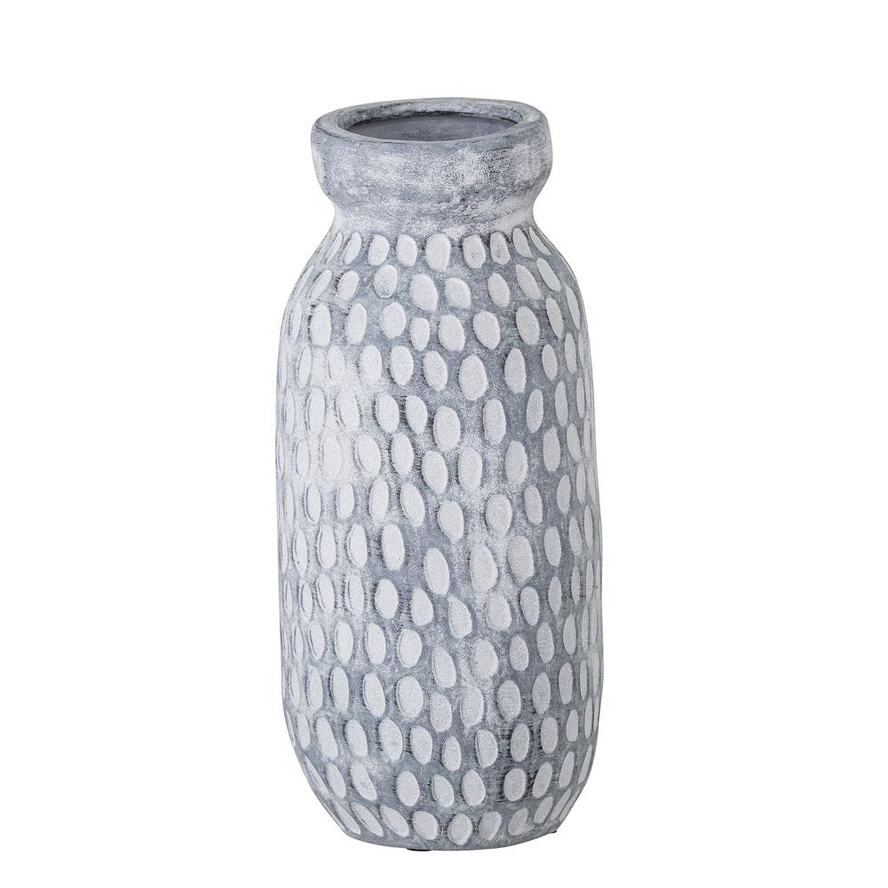 Bloomingville Jac Deko-Vase, Blau, Keramik, 14x30 cm, mit Punktmuster, handgemachter Look