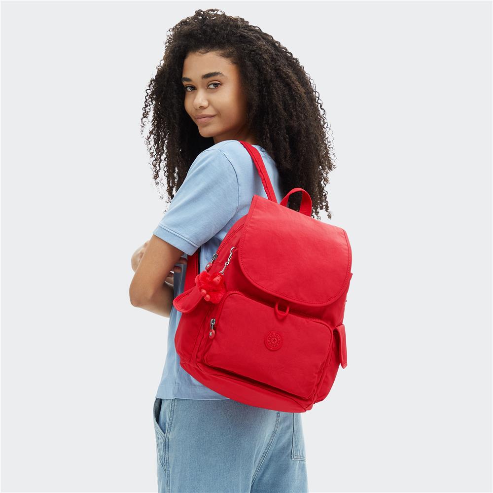Kipling CITY PACK M, Mittelgroßer Rucksack, Red Rouge (rot), 16L, Stylisch & Kompakt