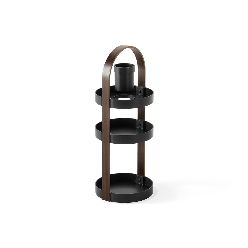 Umbra Bellwood 3-stufiger Kosmetik/Makeup Organizer in Schwarz/Walnuss