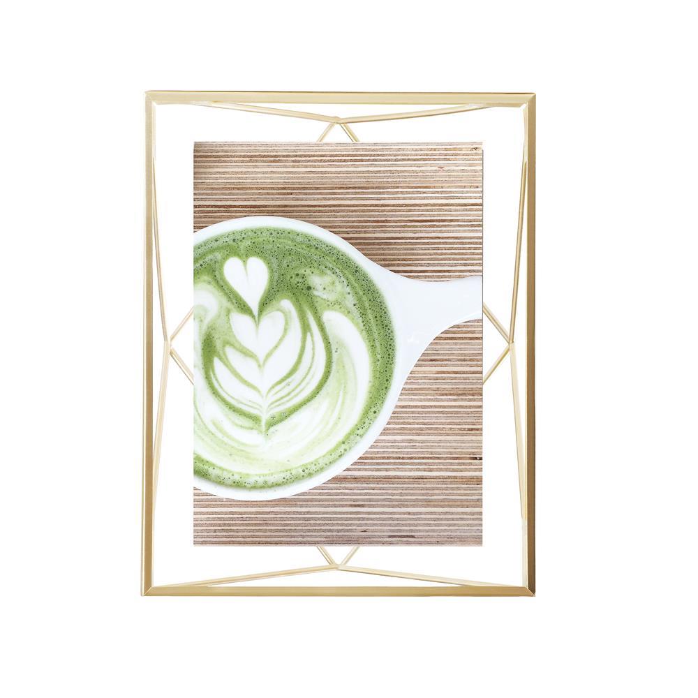 Umbra Prisma Geometrischer Bilderrahmen 13x18 cm Messing Moderner stylischer Fotorahmen zum Aufhängen oder Aufstellen