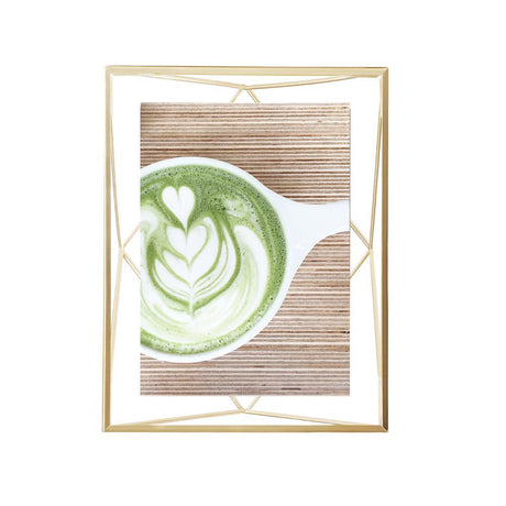 Umbra Prisma Geometrischer Bilderrahmen 13x18 cm Messing Moderner stylischer Fotorahmen zum Aufhängen oder Aufstellen