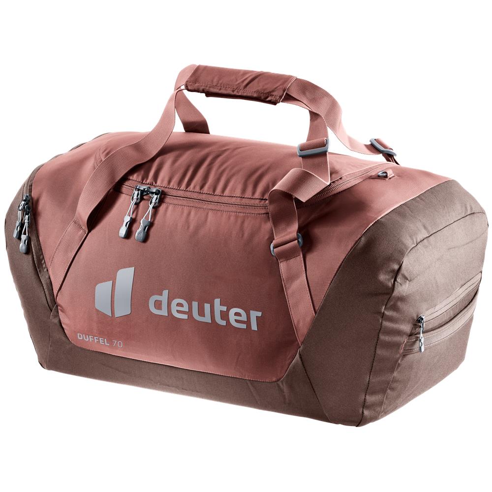 deuter Duffel 70, Reisetasche, caspia-raisin (braun), mit Seitentasche und Netzinnentasche