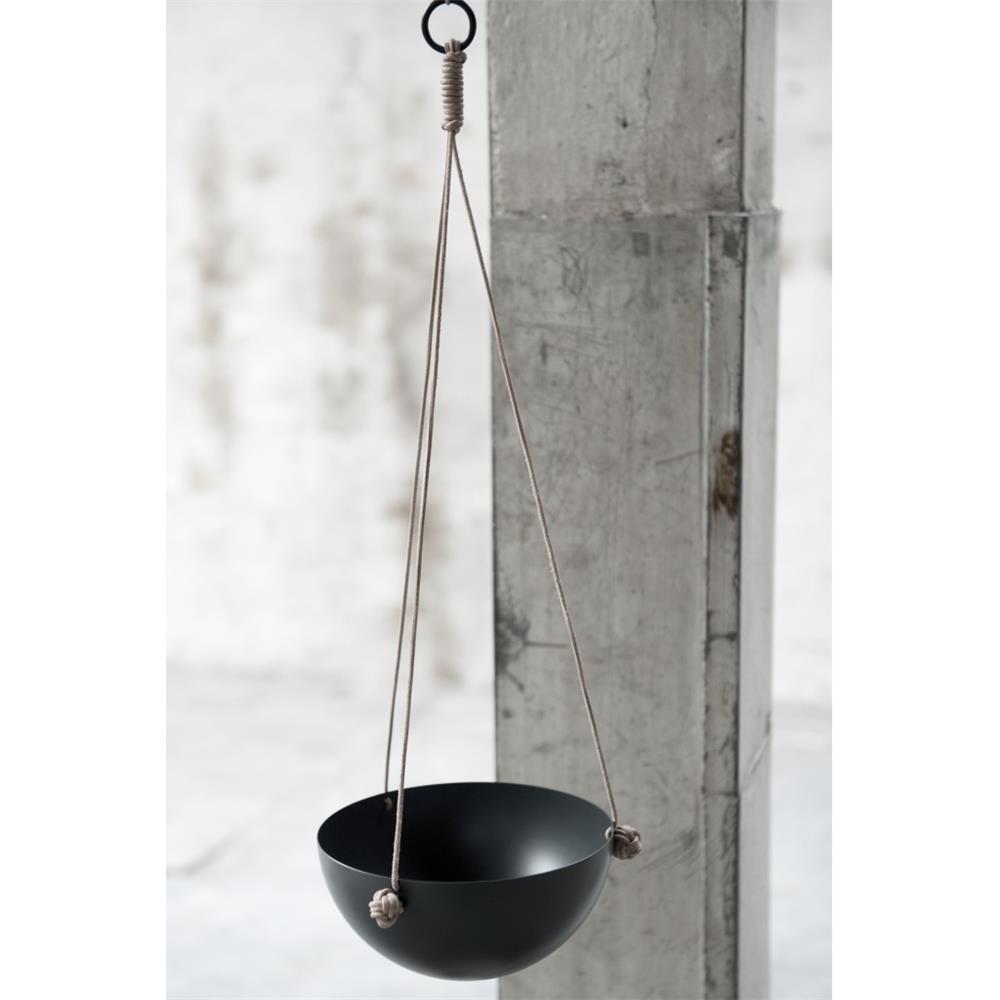 OYOY Pif Paf Puf Hängeschale Dunkelgrau 1 Schale 20 cm Blumenampel Hängende Aufbewahrung Dekoration