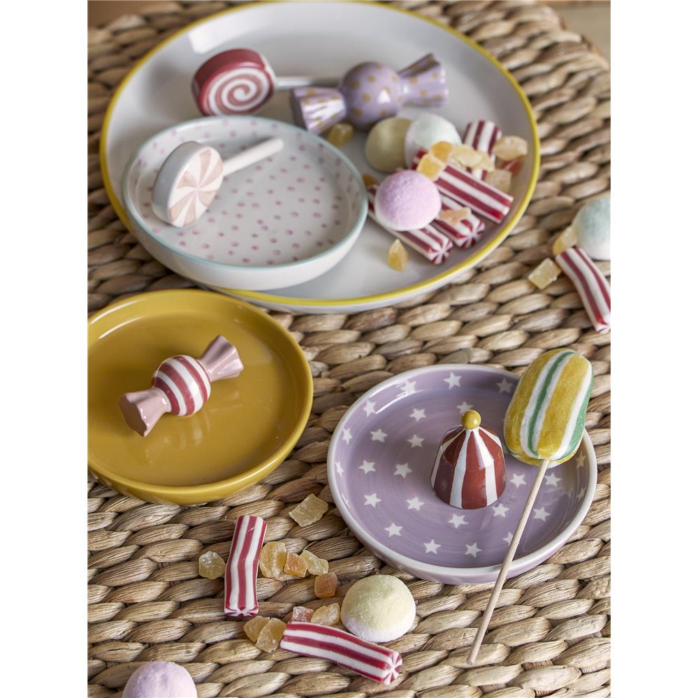 Bloomingville MINI Mylie Tablett Natur Steingut 23 x 5 cm Handbemalt