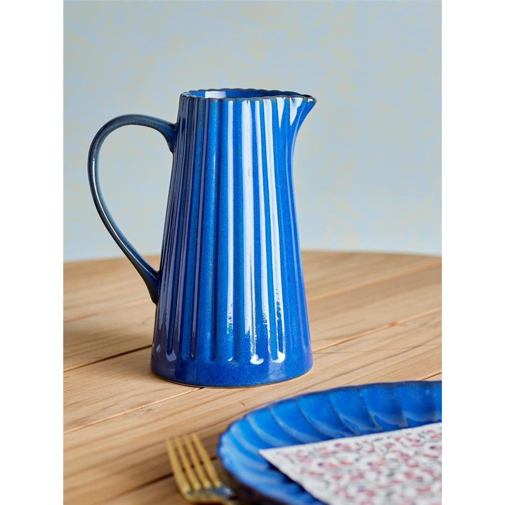 Bloomingville Latina Krug, Dunkelblau, 1,2 Liter, Steingut, dänisches Design