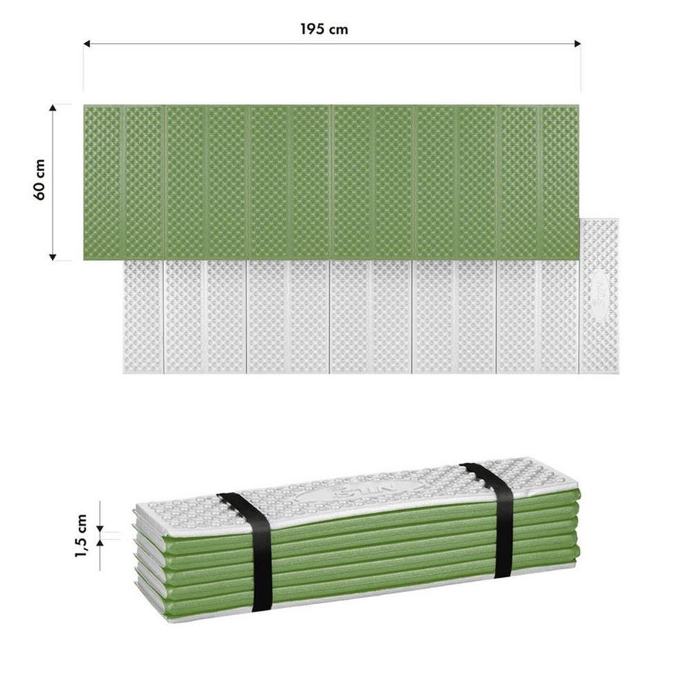 NILS CAMP Campingmatte faltbar 195 cm in Grün - isolierende Outdoor Matte für Trekking & Camping