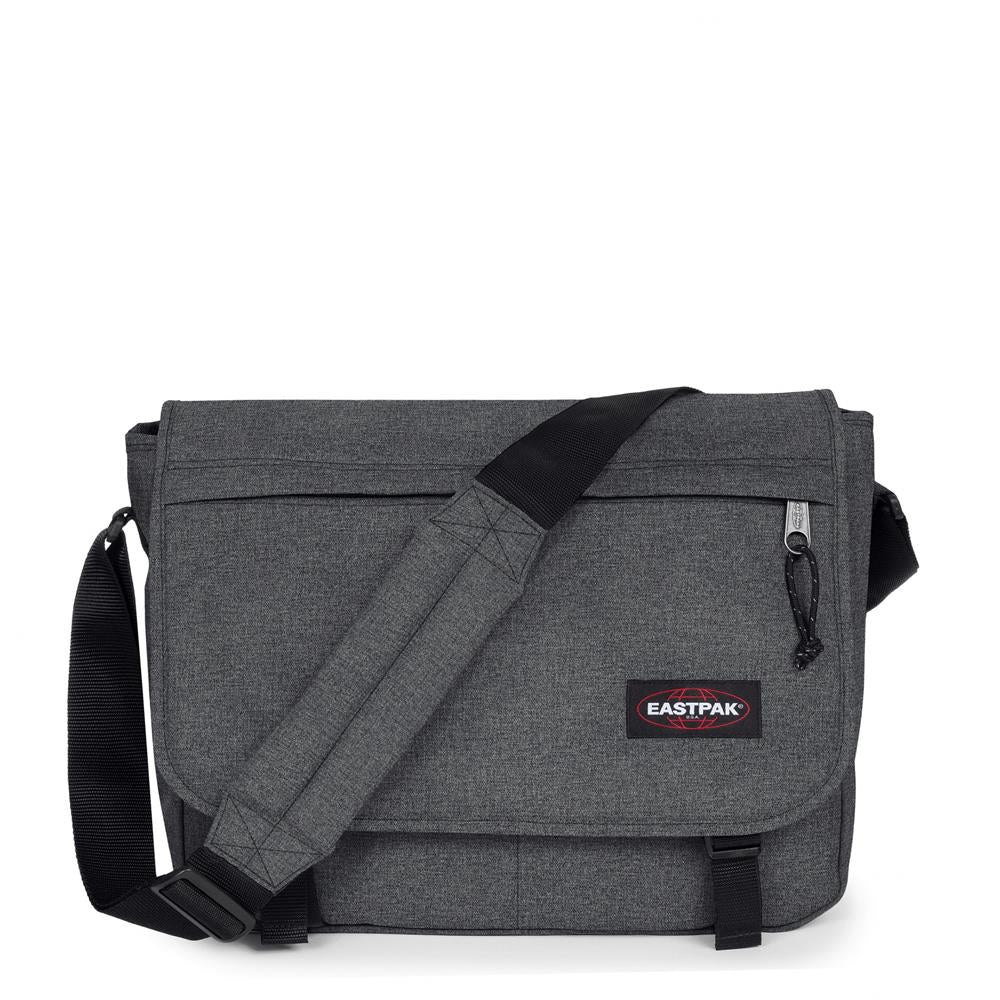 Eastpak DELEGATE +, Umhängetasche, Black Denim (grau), 20L, Laptoptasche, Messenger-Tasche