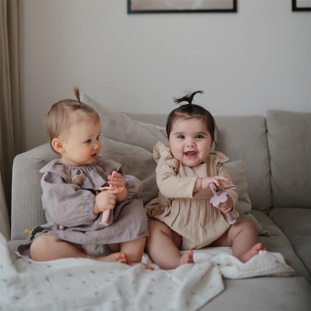 Mushie Musselin-Baby-Wickeldecke, Leaves, Pucktuch aus 100% Bio-Baumwolle