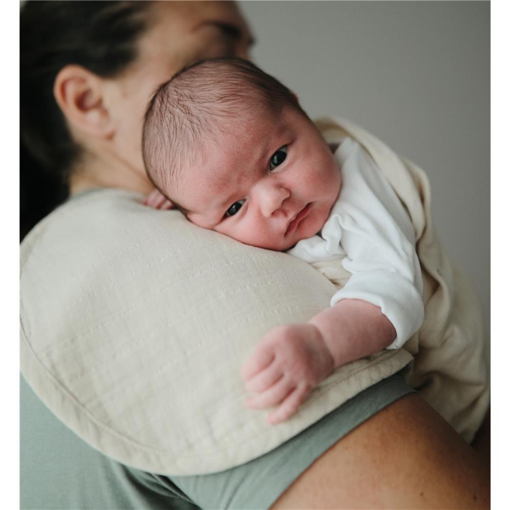 Mushie Musselin-Spucktuch 2er-Pack, Roman Green/Fog, aus 100% Bio-Baumwolle