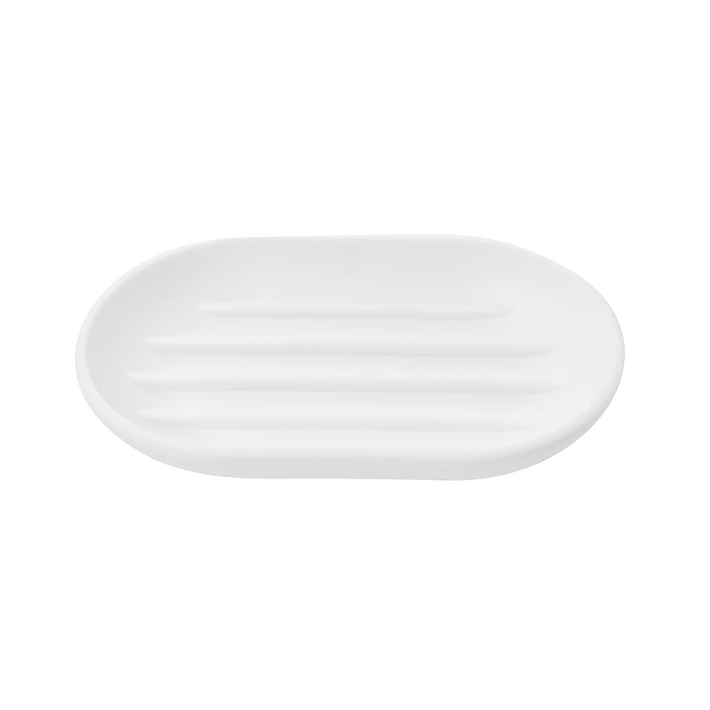 Umbra Touch Seifenschale, ovale Seifenablage mit Soft Touch Finish, in Weiß