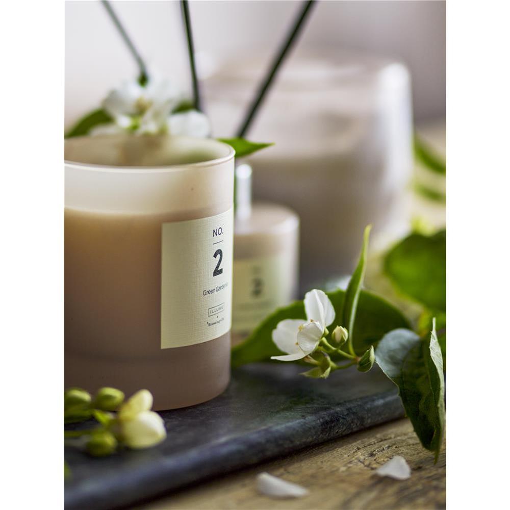 Bloomingville NO. 2 - Green Gardenia Duftkerze, Rose, Natürliches Wachs, 210 G. - 50 Hour - Gift box - D8xH10 cm