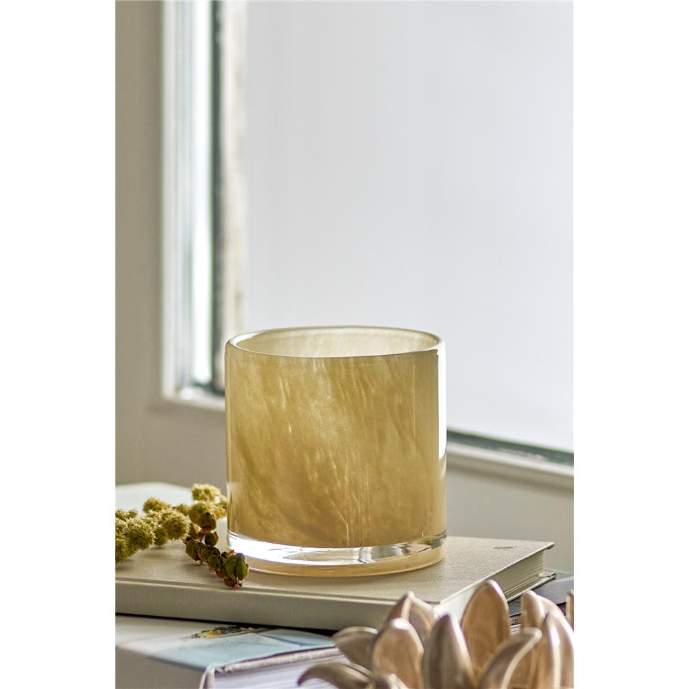 Bloomingville Sakkara Teelichthalter in Gelb, 8cm, aus Glas