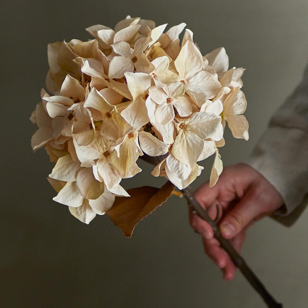 Bloomingville Hydrangea Hortensie Kunstblume Natur Stiel 65 cm