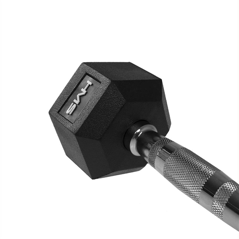 Kurzhantel 8 kg gummiert sechseckig Schwarz | HMS HEX PRO