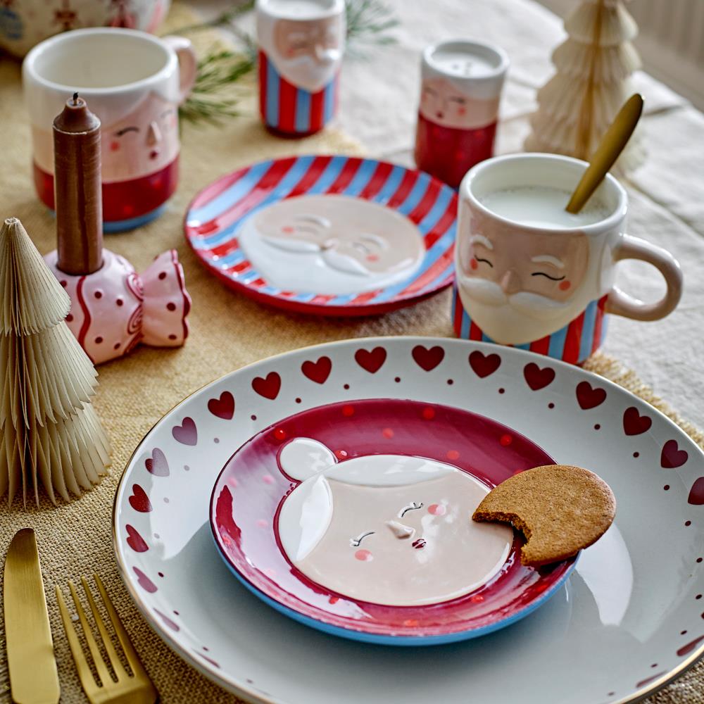 Bloomingville Maiano Kerzenhalter 3er Set rosa Keramik Bonbon Design Weihnachtsdeko Stabkerzen