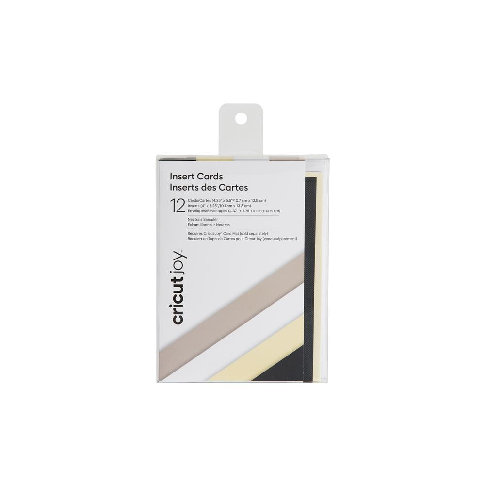 Cricut Joy Einlegekarten Set Neutrals 12 Stück 10,7 x 13,9 cm Graubraun Weiß Creme Grußkarten Karten