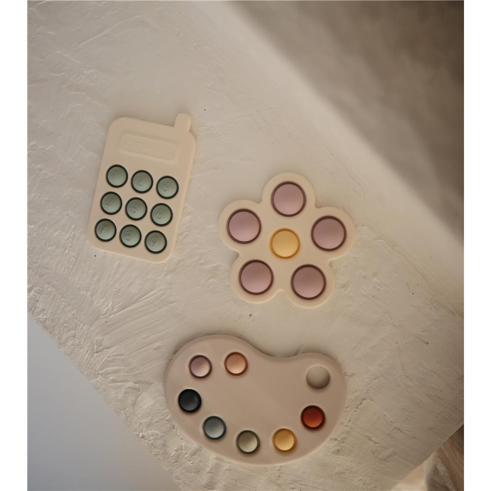 Mushie Sensorik-Spielzeug Farbpalette, aus Silikon, BPA-frei