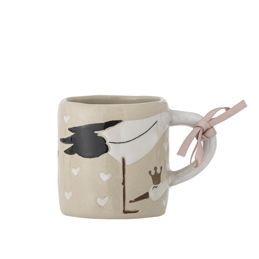 Bloomingville MINI Bambino Tasse mit Storch, perfekt für Baby shower (Babyparty)