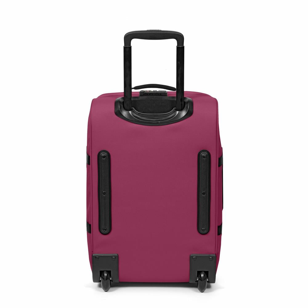 Eastpak TRANVERZ S, Kleiner Reisetrolley, Wine Burgundy (rot), 42L, Rollkoffer mit 2 Rädern und TSA-Schloss