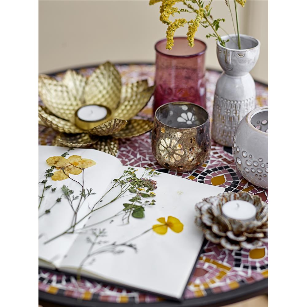 Bloomingville Embla Vase Weiß Steingut 6 x 14,5 cm Dekovase Dänisches Design