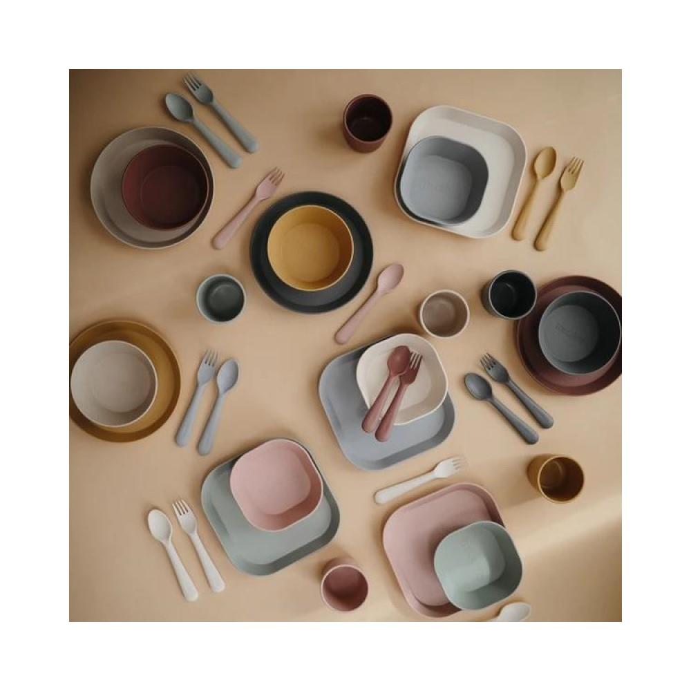 Mushie Kinderschüssel 2er Set, Vanilla, rund, BPA-frei