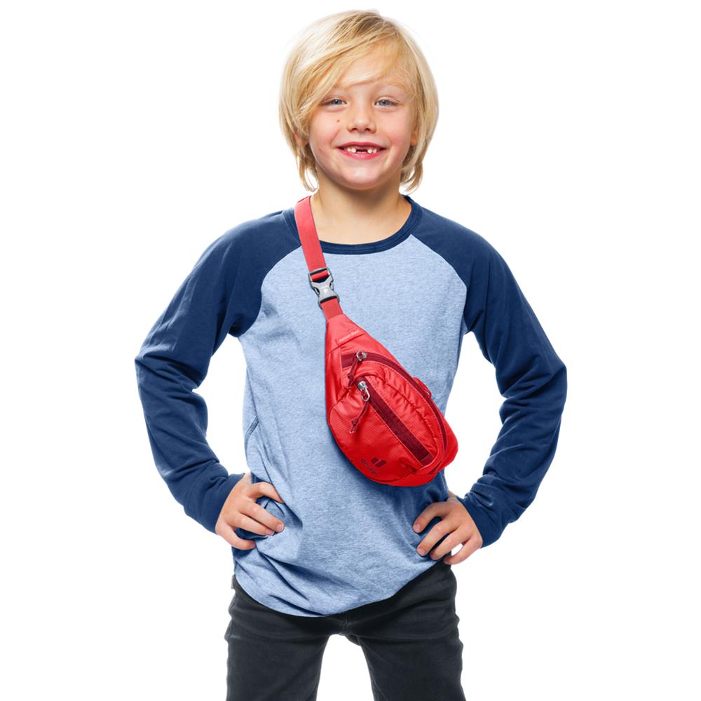 deuter Junior Belt, Bauchtasche, cherry (rot), 1L, Hüfttasche, Gürteltasche für Kinder