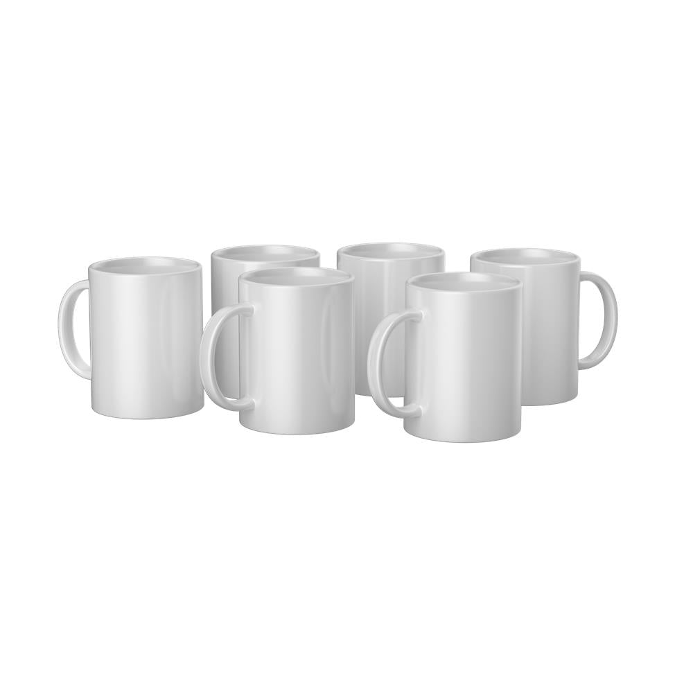 Cricut Tassen aus Keramik in Weiß Blank im 6er Set 440ml, Rohling für Mug Press