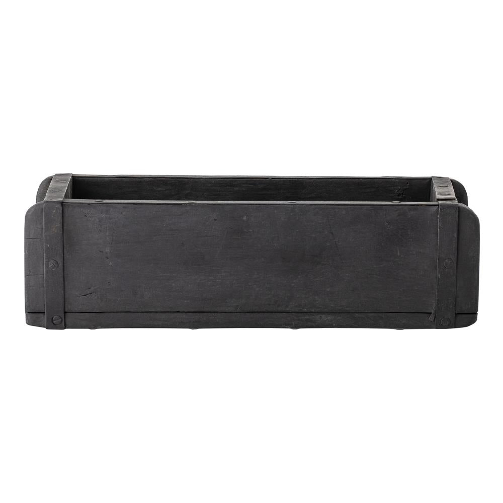 Bloomingville Janemaria Aufbewahrungsbox, in Schwarz, aus recyceltem Holz, 30x10x15 cm