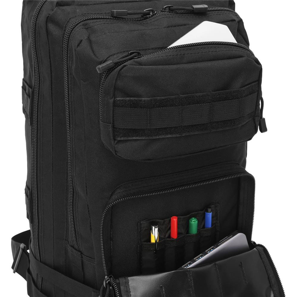 NILS CAMP Militärrucksack Ranger 45L Schwarz - Outdoor Trekking Rucksack Camping Survival