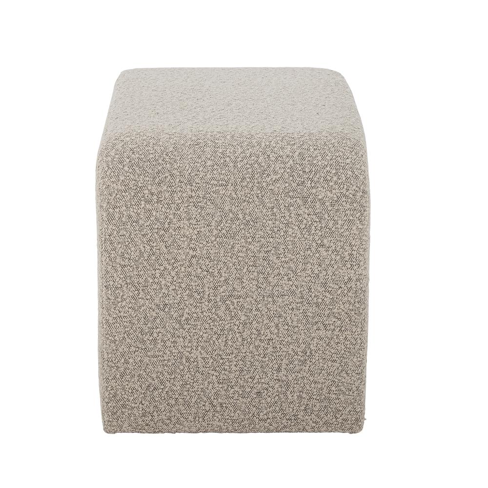 Bloomingville Bobbie Hocker Natur Polyester L70xH45xW40 cm – gemütlicher Bouclé-Hocker