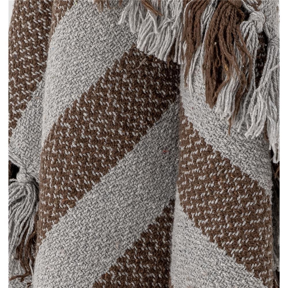 Bloomingville MINI Nann Decke, Braun, recycelte Baumwolle L100 x B80 cm