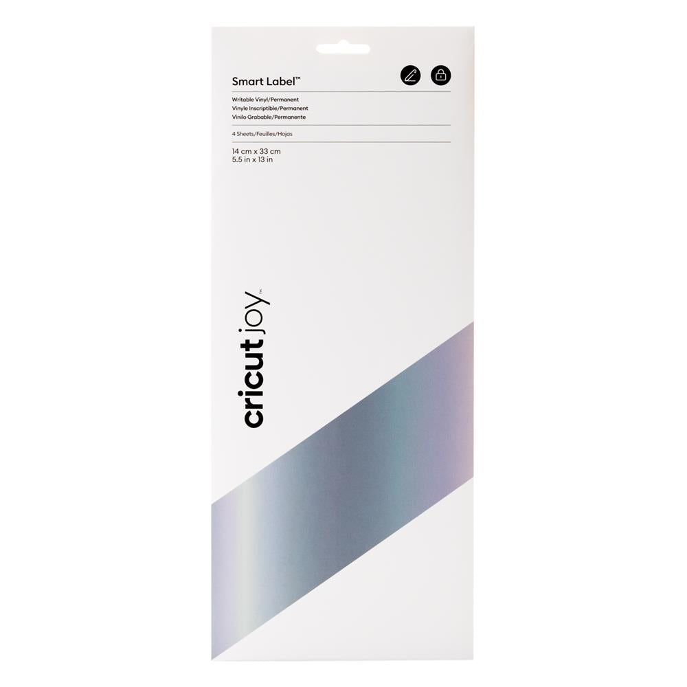 Cricut Joy Smart Label beschreibbares Vinyl in Permanent Silber 4 Bögen je 14x33cm