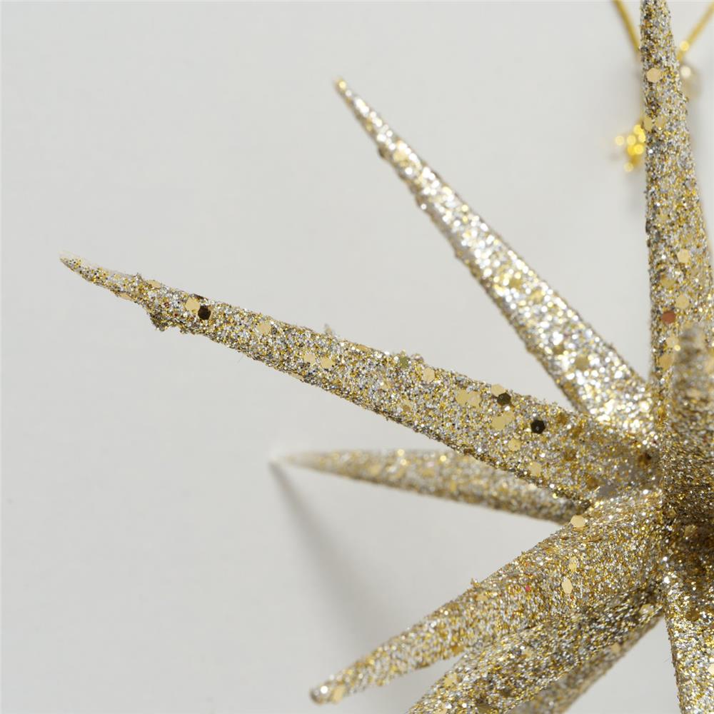 BOLTZE Dekoanhänger Tove Stern, Gold, 15 cm, 2er Set – Weihnachtsdeko aus Kunststoff