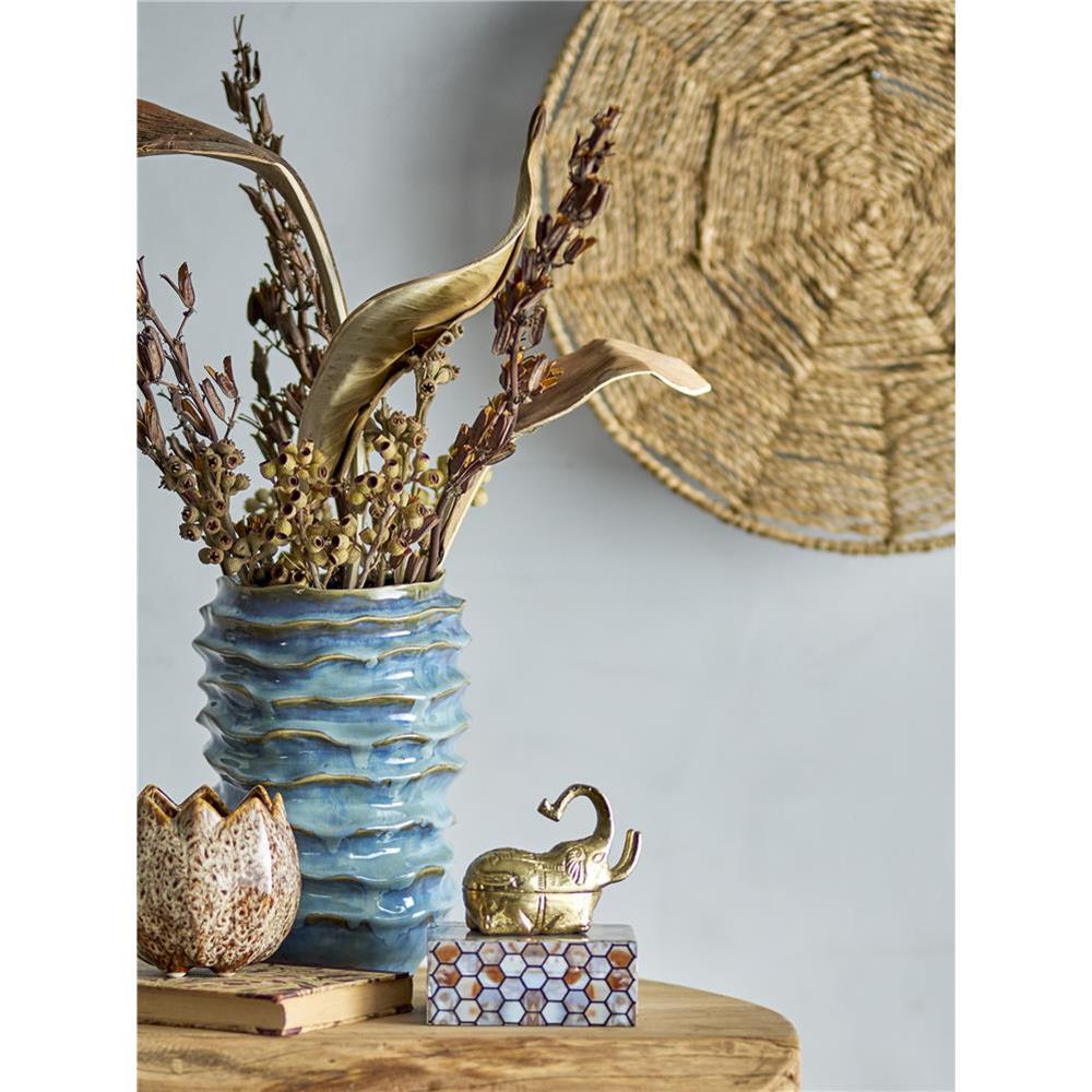 Bloomingville Elaya Blumentopf, Braun, Steingut, 12,5x11 cm, organische Blattform