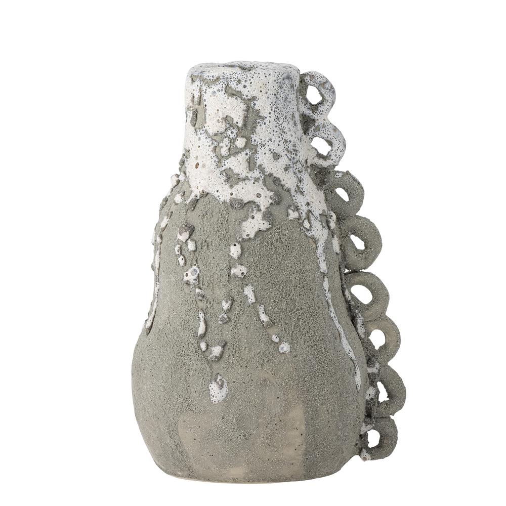 Bloomingville Souri Kerzenständer, Grau, Steingut D10,5xH15,5 cm