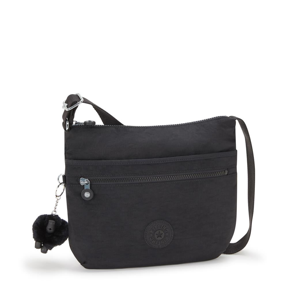 Kipling ARTO M, Mittelgroße Umhängetasche, Black Noir (schwarz), Schultertasche mit Reißverschluss