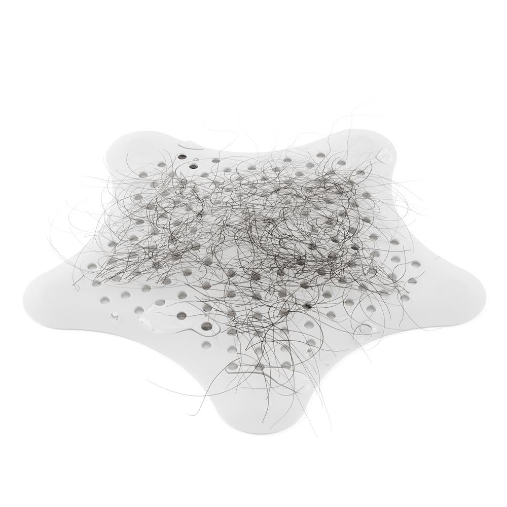 Umbra Starfish Abfluss Haarfänger mit Saugnäpfen, Silikon Abflusssieb, in Weiß