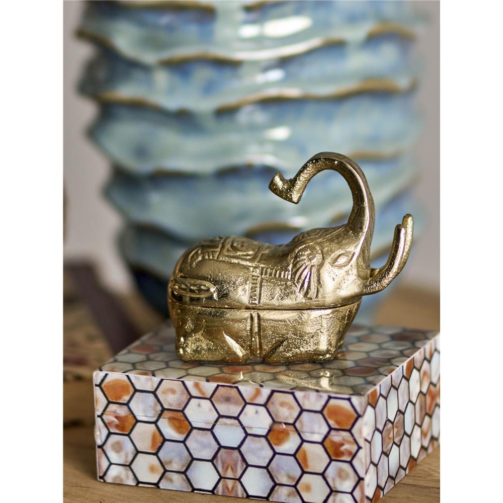 Bloomingville Domino Box mit Deckel – Praktische Aufbewahrung in Braun und Blau