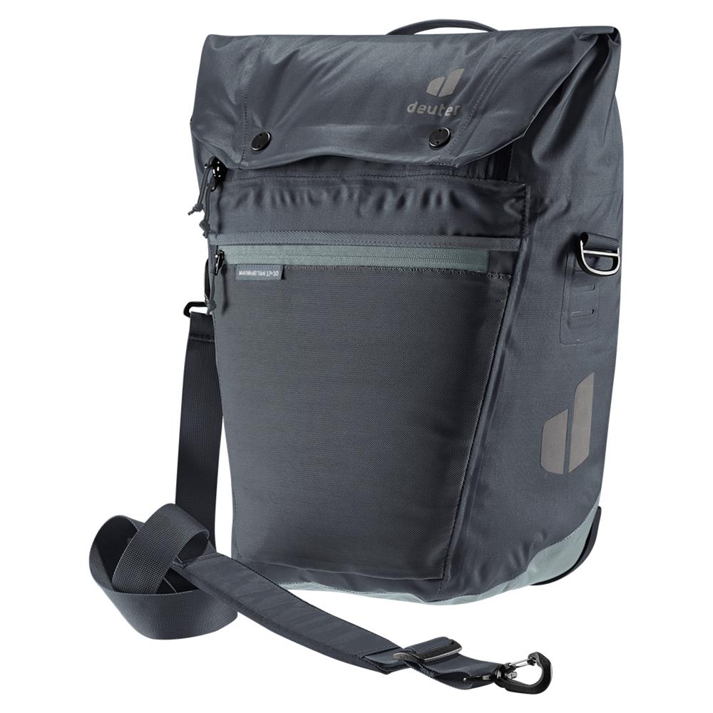 deuter Mainhattan, Fahrradtasche, graphite-shale (grau), 17L+10L, mit Bagfix-Halterung und Laptopfach
