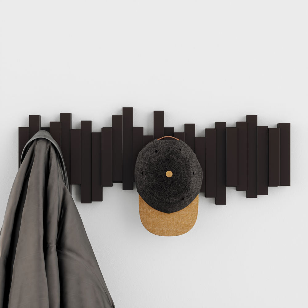 Umbra Stäbchen Garderobenhaken 49 x 18 x 3 cm Espresso 5 Haken Kunststoff Garderobenleiste