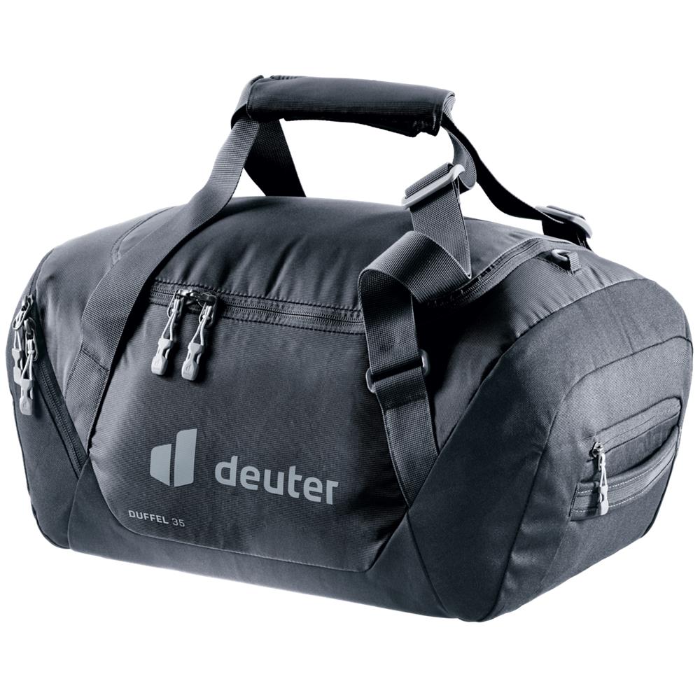 deuter Duffel 35, Reisetasche, black (schwarz), 35L, Duffelbag mit Seitentasche, Netzinnentasche