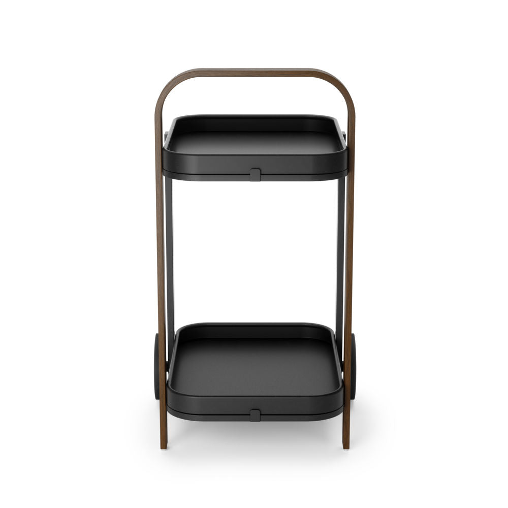 Umbra Bellwood Barwagen, Aufbewahrungswagen, Servierwagen in Schwarz/Walnuss