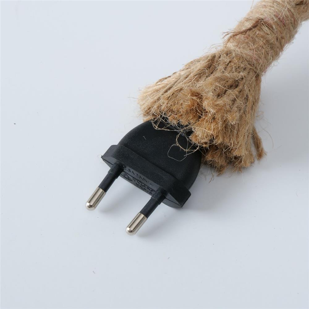 BOLTZE Tischleuchte Toko Glühbirne am Tau Braun Jute-Seil 3m ohne Leuchtmittel