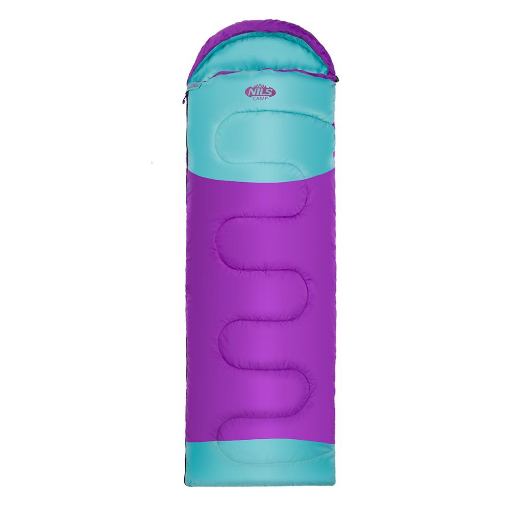 NILS CAMP Schlafsack Größe M Violett-Türkis - Mumienschlafsack für Outdoor, Trekking & Camping