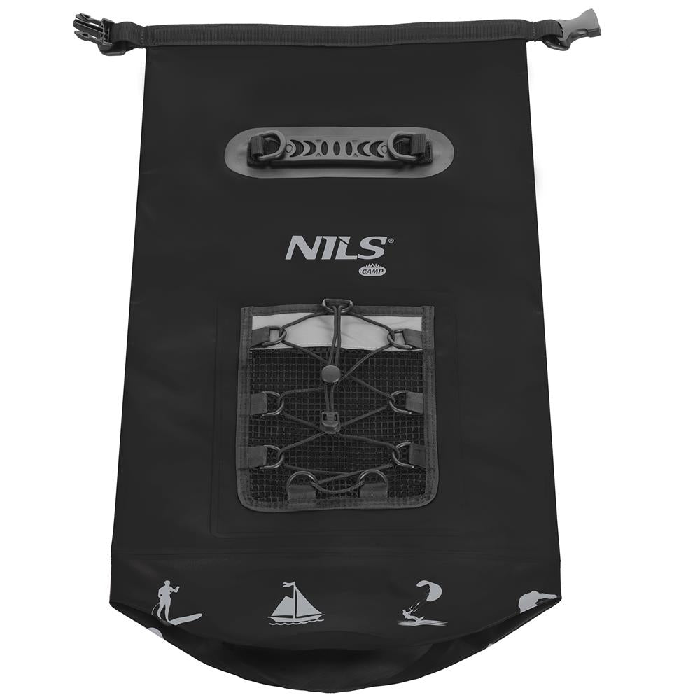 NILS CAMP Wasserdichter Rucksack 25L Schwarz - Outdoor Dry Bag Camping Kajak Reisen