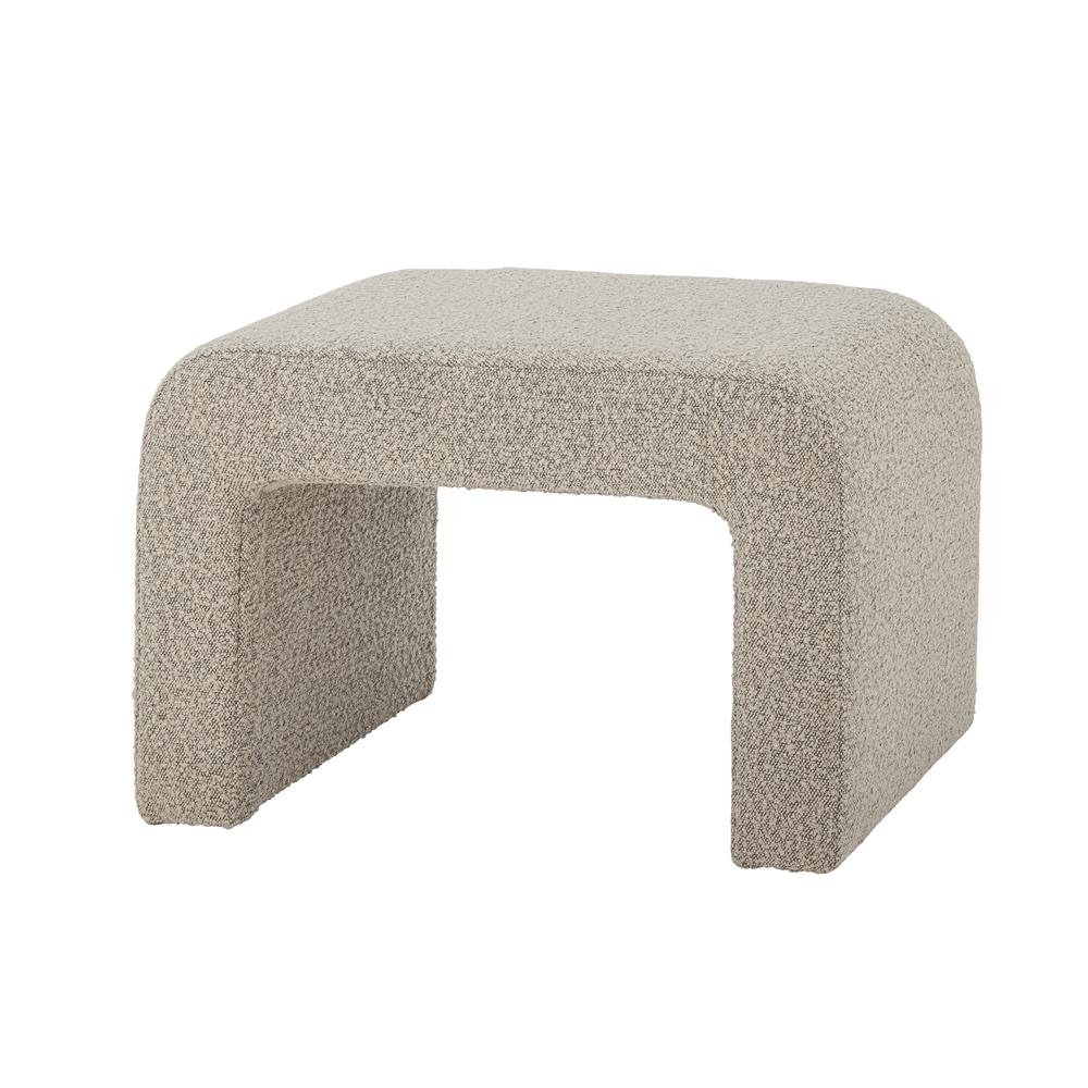 Bloomingville Bobbie Hocker Natur Polyester L70xH45xW40 cm – gemütlicher Bouclé-Hocker